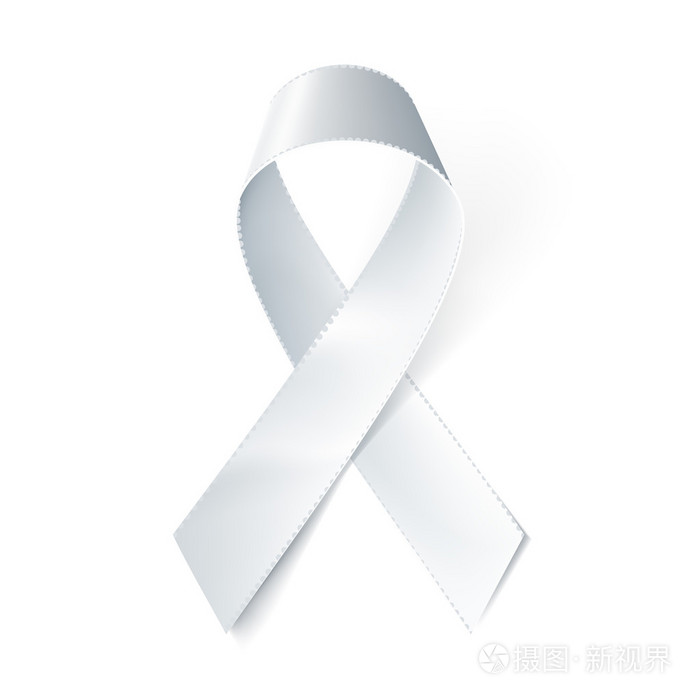 现实的白丝带上白色孤立.矢量图 eps10
