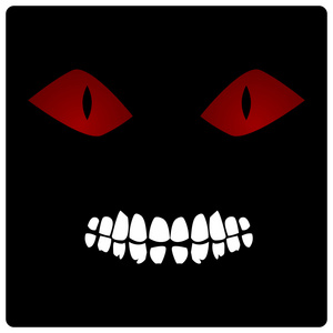 黑恶魔在黑暗中的恶魔的脸照片