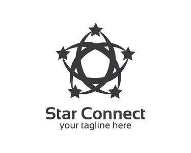 抽象的明星业务身份标识模板。星形矢量标志