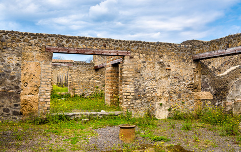 罗马的废墟在庞贝城的房子