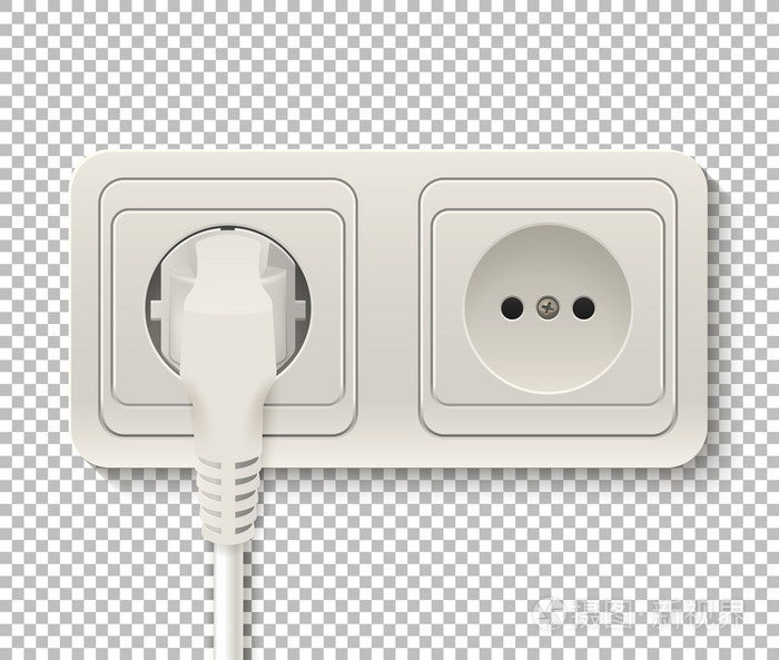 矢量与电缆插入电源插座插画-正版商用图片1n6qxp-摄图新视界