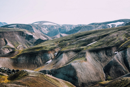 冰岛的景观。美丽的山脉和火山地区