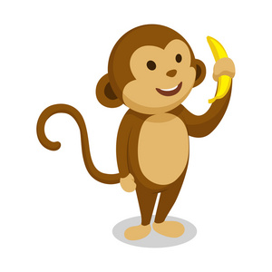 猴子卡通简约矢量图照片