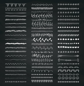 矢量装饰手工绘制分隔线，线条型边框
