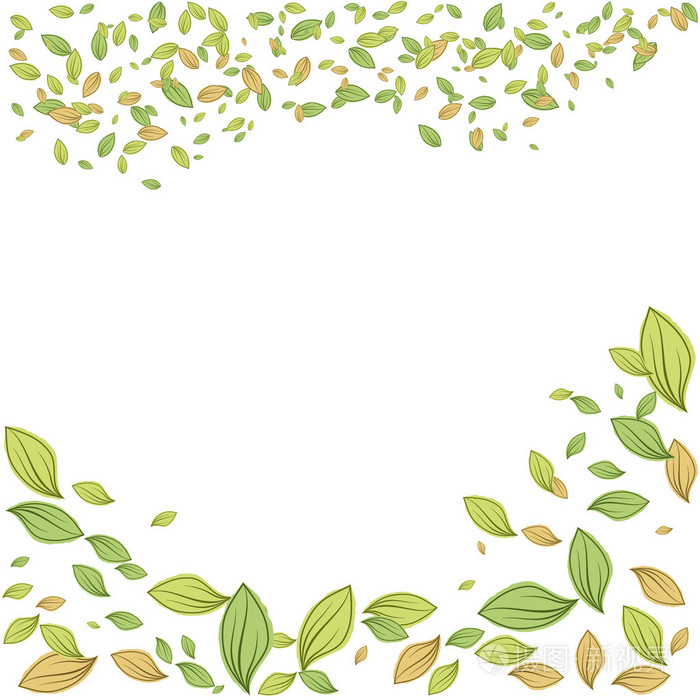 绿叶框架矢量图春季设计