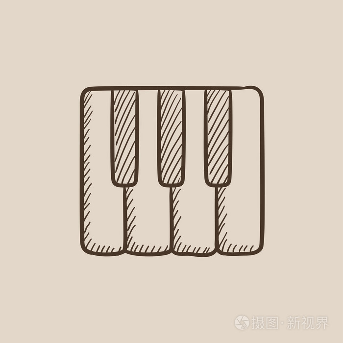 钢琴键素描图标