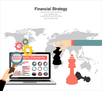 财务战略的平面设计概念