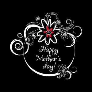 老式的母亲一天标签在黑板上。幸福的母亲一天卡。矢量母亲节