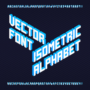 3d 等距字母表矢量字体