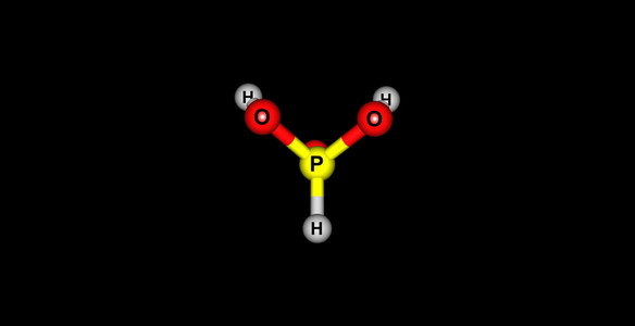 亚磷酸分子结构上黑色孤立三维图