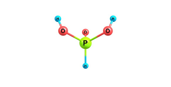 亚磷酸分子结构上白色孤立三维图照片