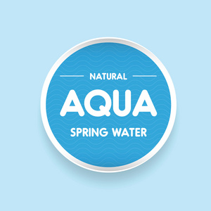 Aqua 水波标签或贴纸