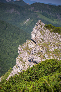 从徒步越过 tatra 山脉的景色。波兰。欧洲