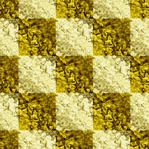 抽象的无缝黄金和黄色格子的马赛克 grunge 图案