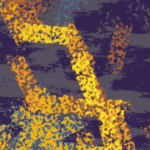 抽象的 grunge 撕裂背景用黄色，橙色和棕色线条的粉笔