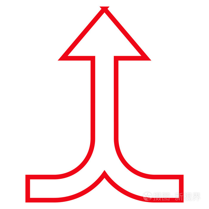 连接箭头轮廓矢量图标插画