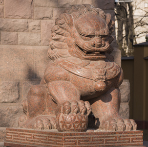 狮子的佛教雕像