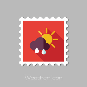 太阳雨云平邮票。气象。天气