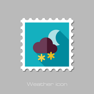 云雪月亮平邮票。气象。天气