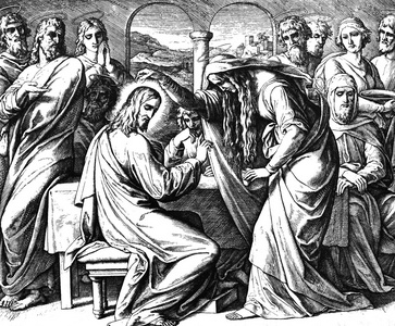 伯尼养老金耶稣在伯大尼受膏照片