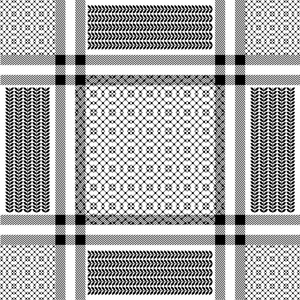 平方的头巾矢量模式与几何图案