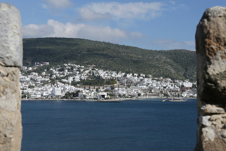 博德鲁姆镇在土耳其爱琴海海岸
