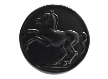 3d 插图硬币与马。图标的硬币。团长马。chockolate 硬币。糖果糖。古代金属金币。罗马帝国的钱
