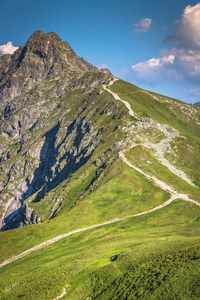 夏季 Tatra 山地，波兰，视图从 Kasprowy Wierch 一起游泳