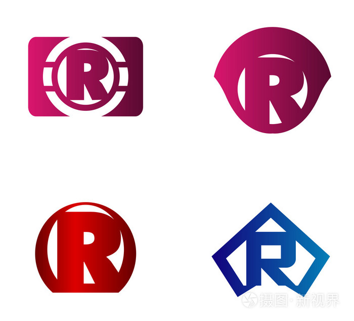 字母r 标志图标设计模板元素