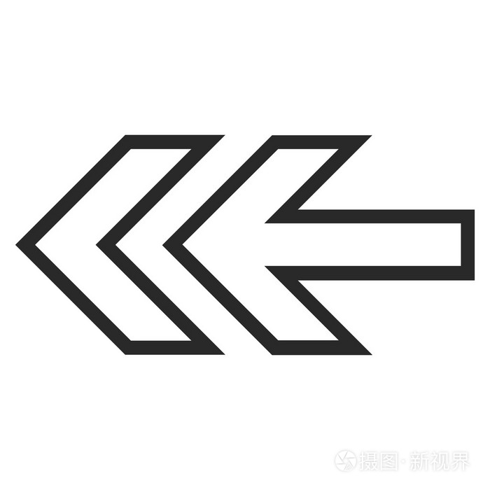 方向左轮廓矢量图标