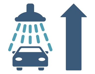 汽车淋浴前进方向平面矢量图图片