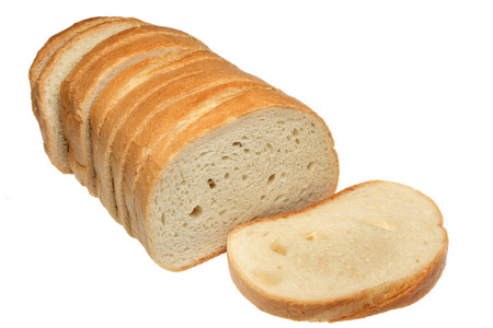在白色背景上面包