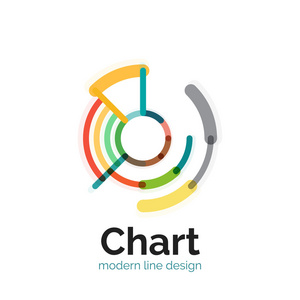 细线图表标志设计。图图标现代彩色平面样式