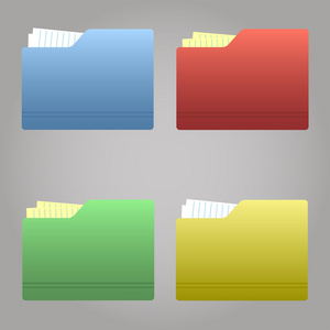 颜色的文件夹选项卡集合