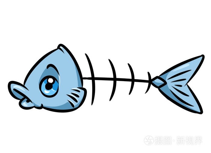 鱼骨架卡通