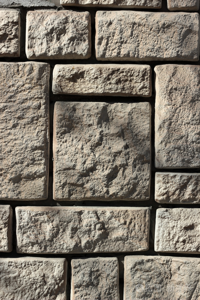 纹理的矩形石头墙.垂直
