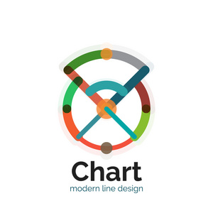细线图表标志设计。图图标现代彩色平面样式
