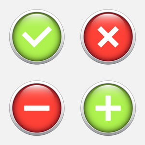 勾, 交叉,再加上,减号图标设置照片