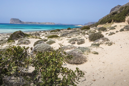 balos 海湾在克里特岛的希腊小岛。gramvousa 的区域