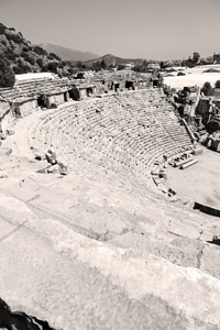 在玛拉土耳其欧洲老罗马墓地考古剧场