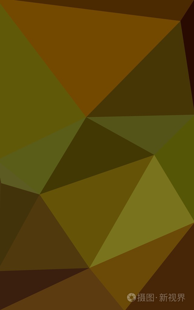 多色的暗绿色黄色橙色的多边形设计模式三角形和梯度的折纸样式组成的