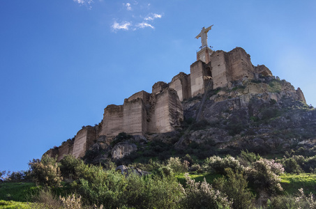 女神像基督。Castillo de Monteagudo，中世纪的城堡，穆尔西亚，S