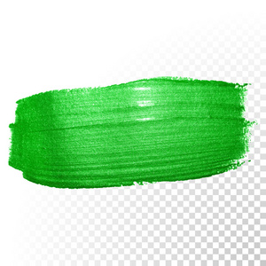 绿色水彩抽象笔触。矢量油画颜料。波兰涂片