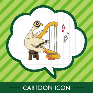 动物玩乐器卡通主题元素