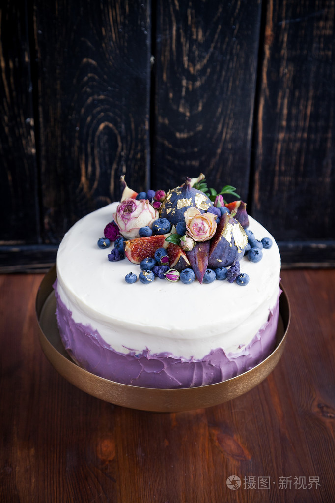 蓝莓蛋糕装饰