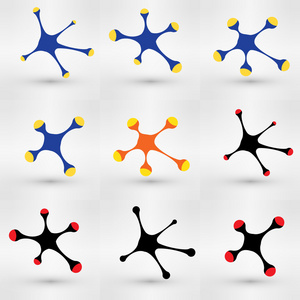 矢量说明背景集的通信图形概念.