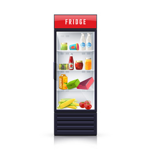 食物在冰箱现实例证图标