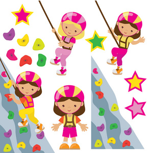 矢量平面卡通插画白色背景上的攀爬图标矢量符号与符号分离在透明背景