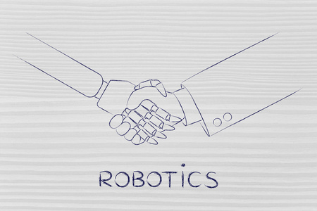 人和机器人握手 机器人