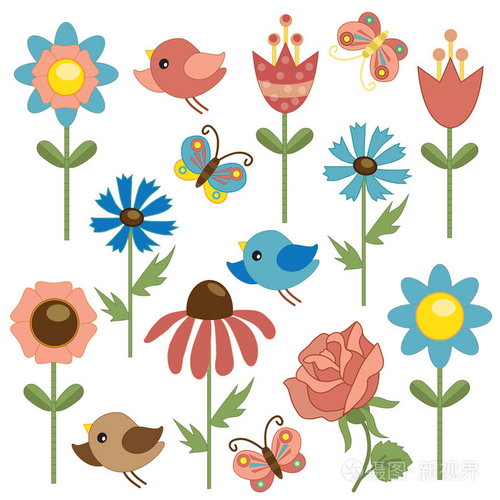 卡通花矢量图